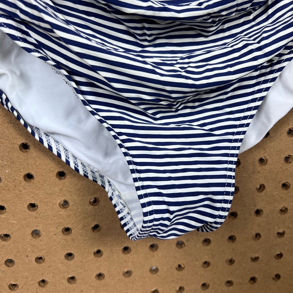 Nip Tuck Sorrento Navy White Striped One Piece Adjustable Straps Size 8 - Picture 4 of 9